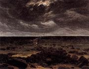 Seashore with Shipwreck by Moonlight Caspar David Friedrich